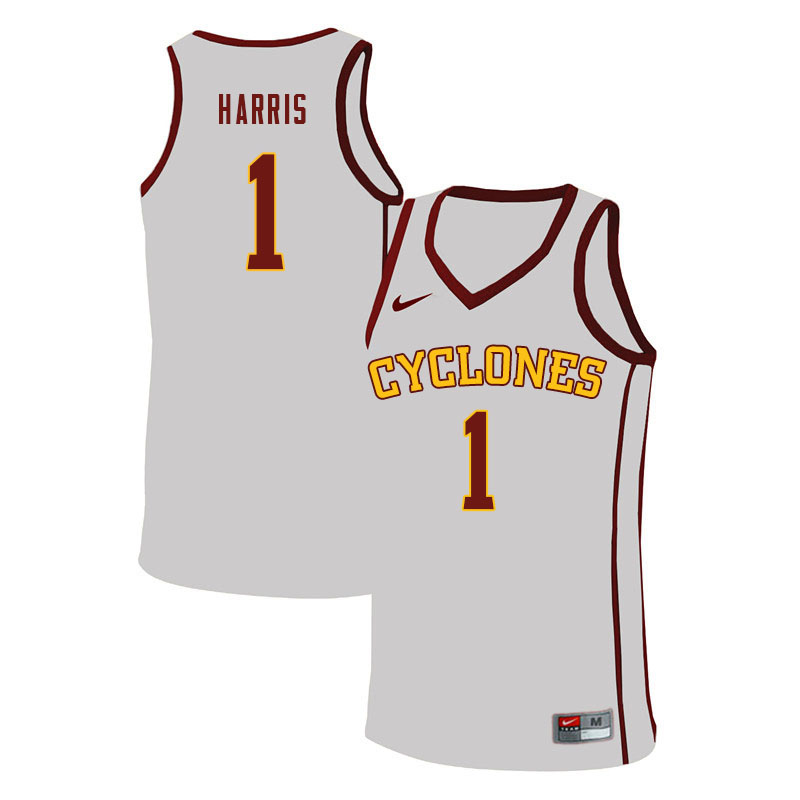Men #1 Tyler Harris Iowa State Cyclones College Basketball Jerseys Sale-White - Click Image to Close